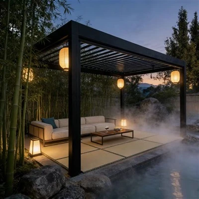 Bamboo On Top Of Pergola